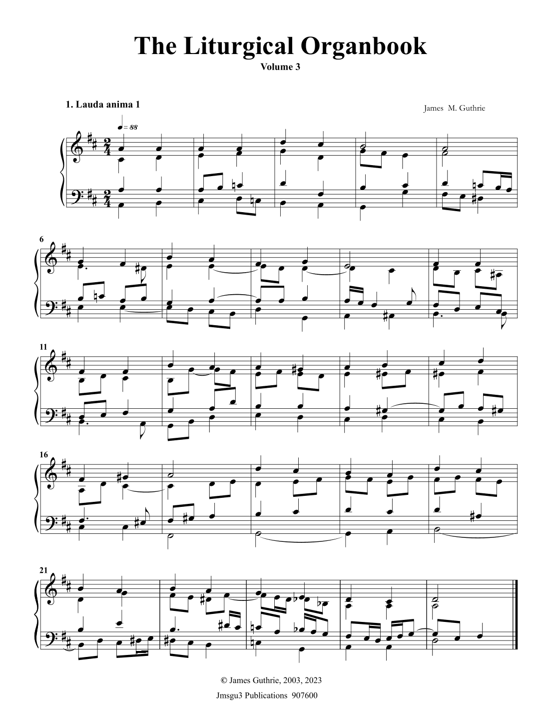Guthrie: The Liturgical Organbook, Volume 3 (arr. James M. Guthrie)