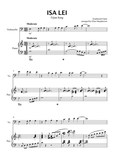 ISA LEI for CELLO and JAZZ PIANO (arr. Ellen Macpherson)