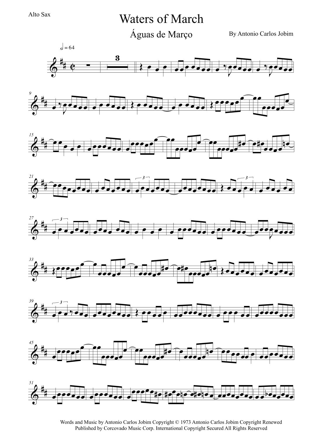Águas De Março (waters Of March) (arr. Leo Silva)
