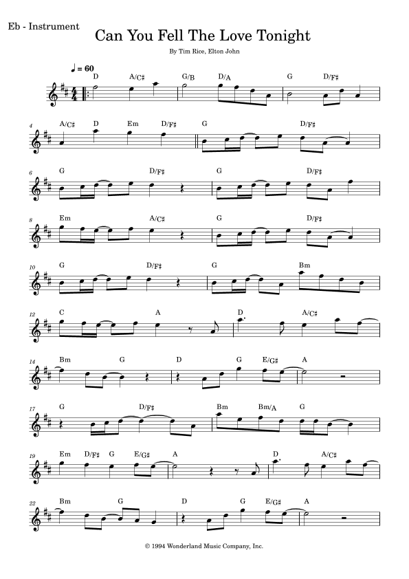Can You Feel The Love Tonight (arr. Fabio Eduardo de Oliveira)