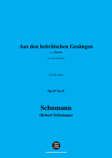 R. Schumann-Aus den hebräischen Gesängen,Op.25 No.15,in b flat minor (arr. OSM Press)