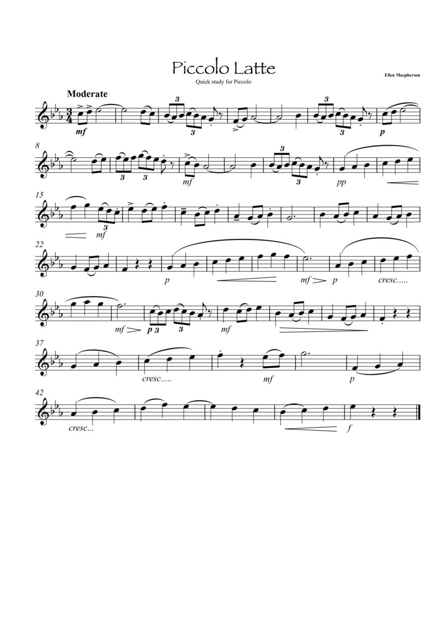 Piccolo Latte - Quick Study for Piccolo in 6 Keys