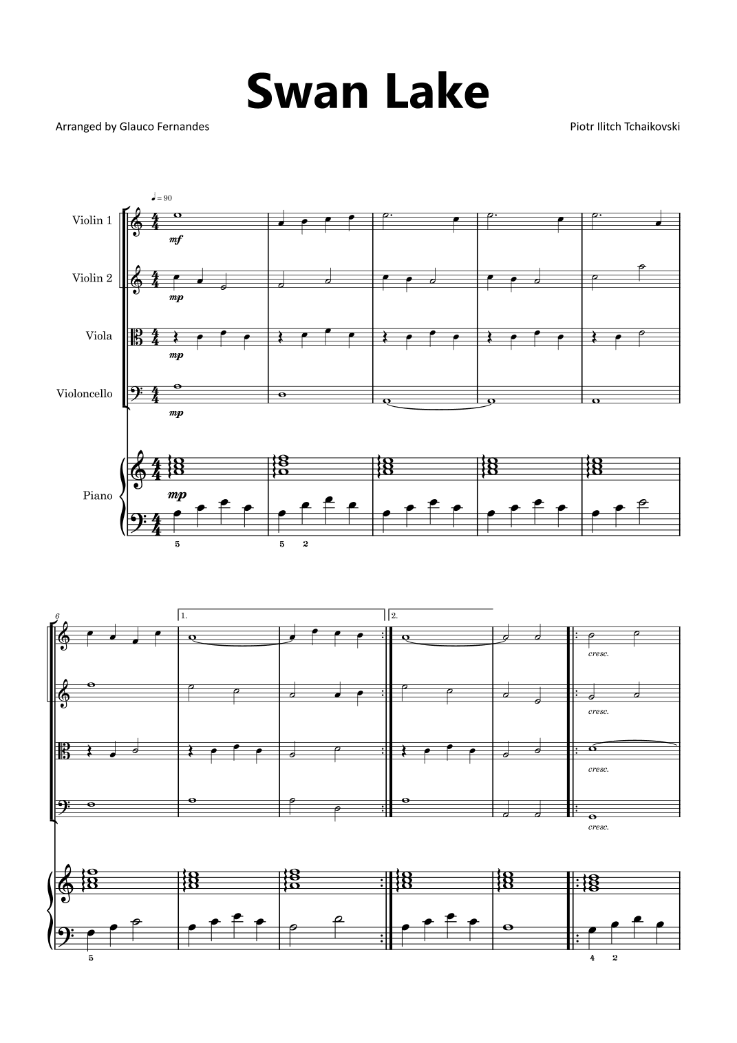Swan Lake (arr. Glauco Fernandes)