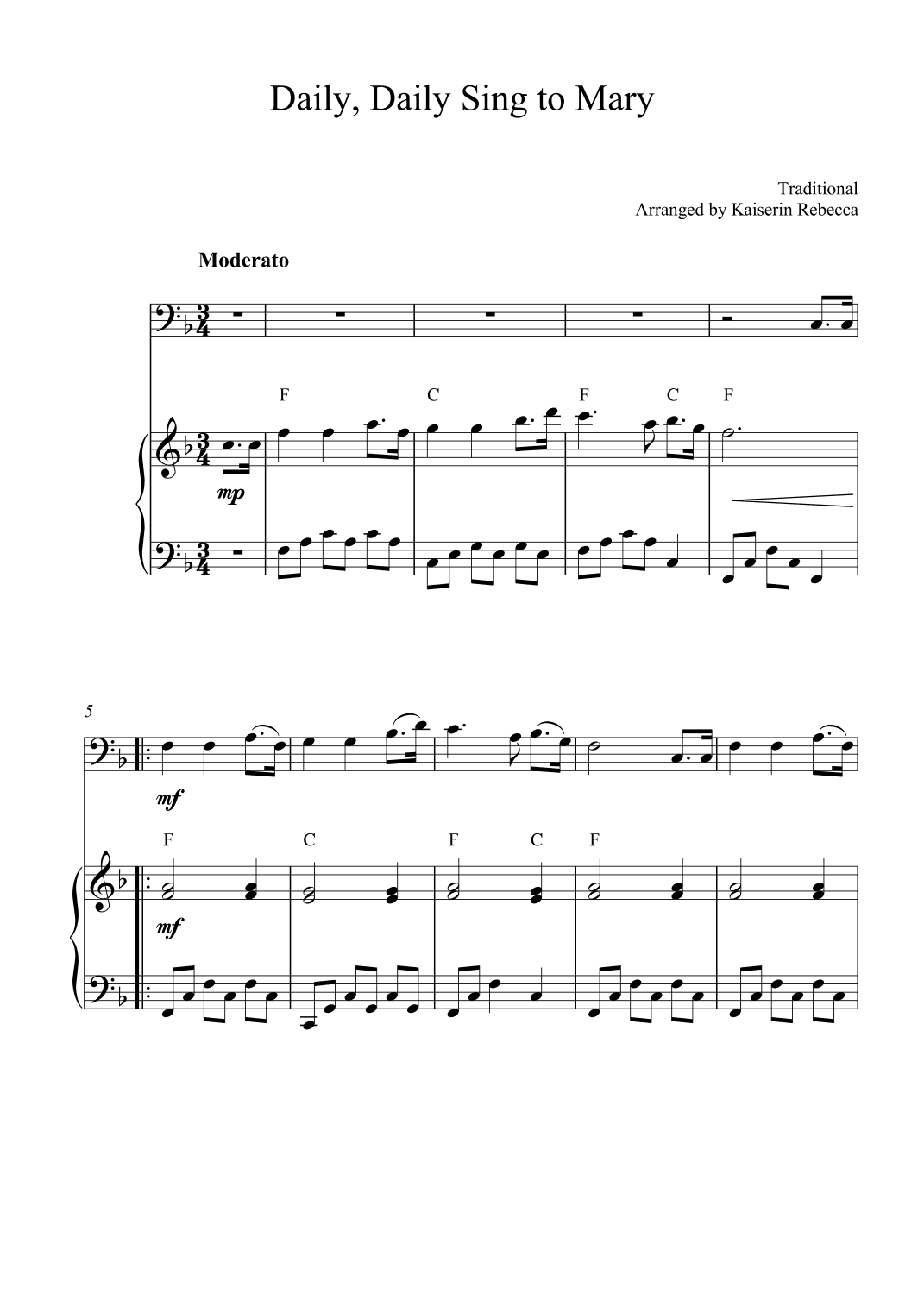Daily, Daily Sing to Mary (arr. Kaiserin Rebecca)