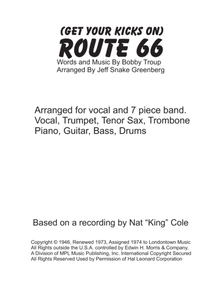 Route 66 (arr. Jeff Snake Greenberg)