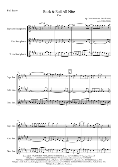 Rock And Roll All Nite (arr. Fabio Britto)