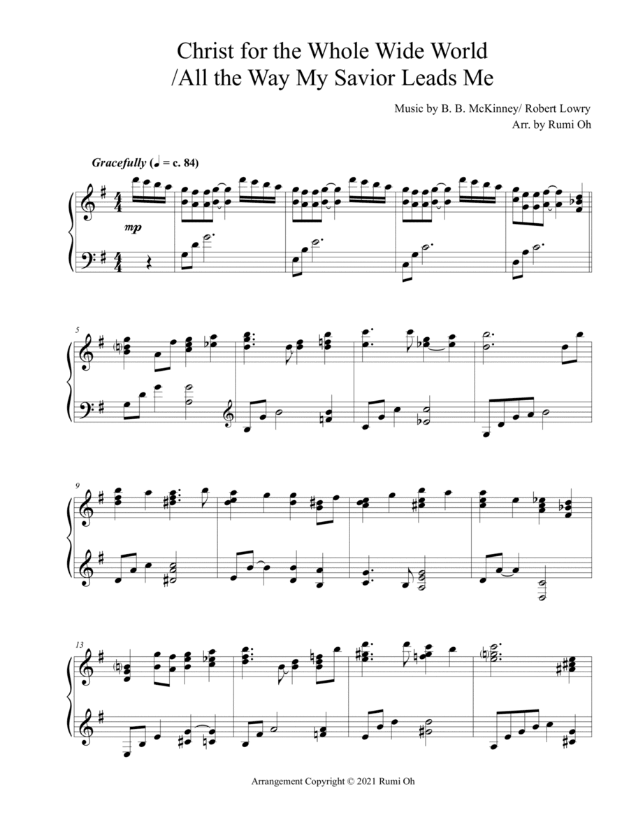 Christ for the Whole Wide World-All the Way My Savior Leads Me (Hymn Arrangement for Advanced Solo P (arr. Rumi Oh)