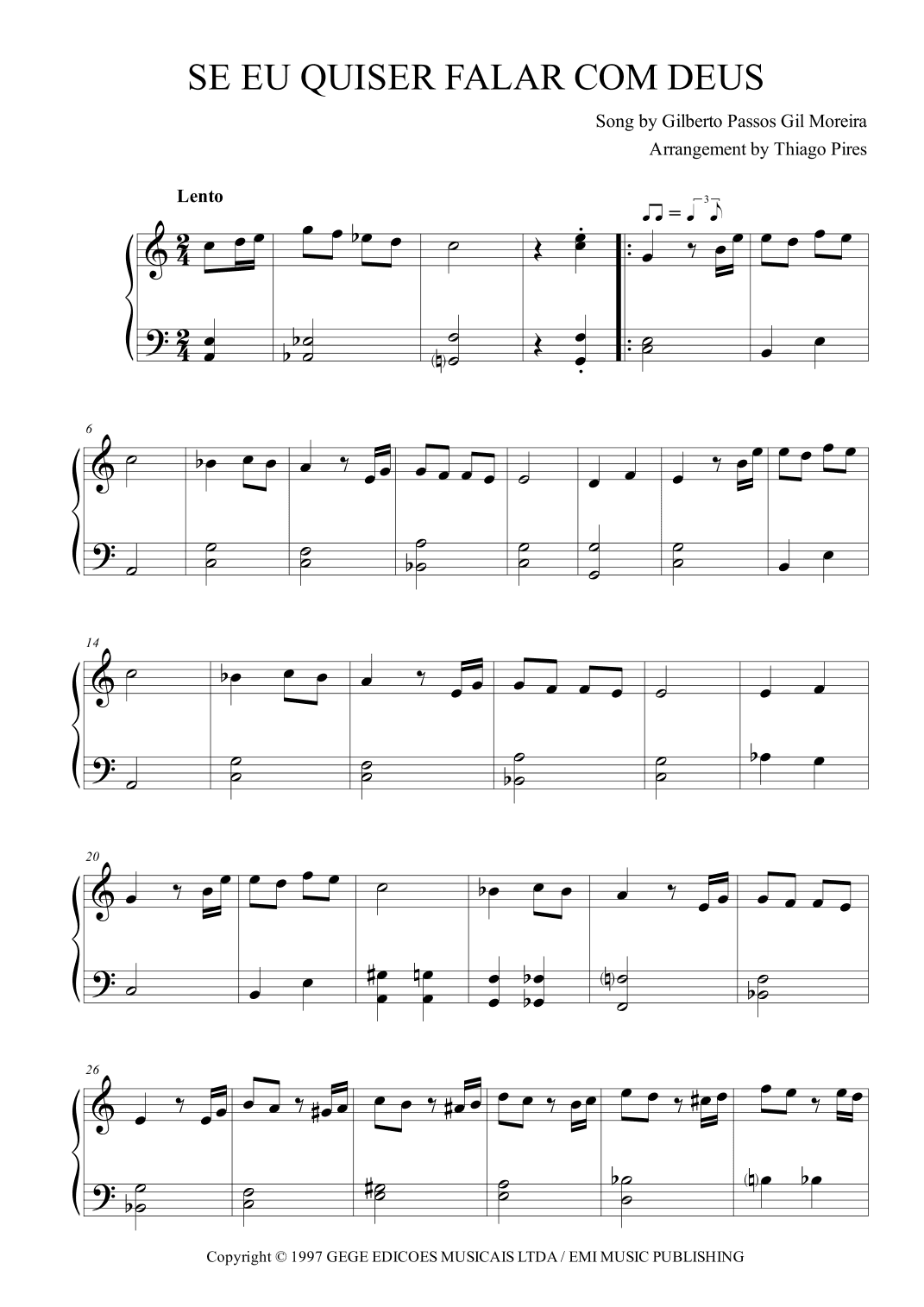 Se Eu Quiser Falar Com Deus (arr. Thiago Pires)