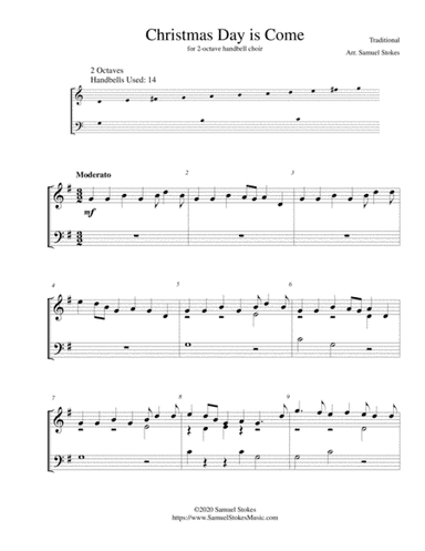 Christmas Day is Come (Irish Carol) - for 2-octave handbell choir (arr. Samuel Stokes)