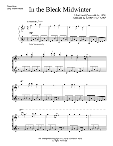 In the Bleak Midwinter (piano solo) (arr. Johnathan Kana)
