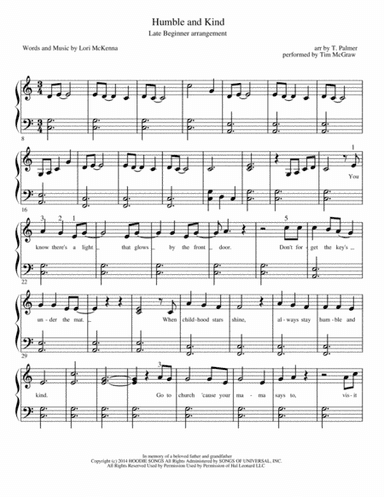 Humble And Kind (arr. Tasha Palmer)