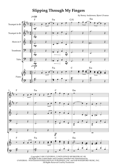 Slipping Through My Fingers (arr. Karen Gueiros)