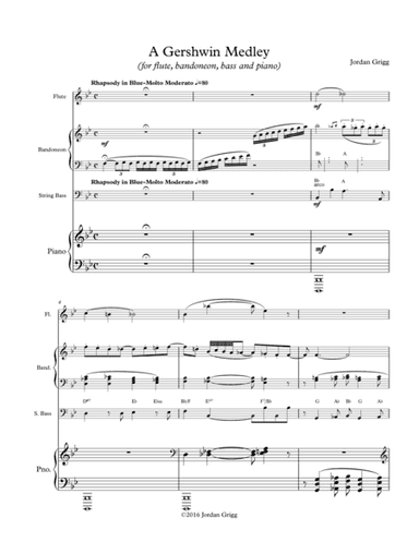 A Gershwin Medley (for flute, bandoneon, bass and piano) (arr. Jordan Grigg)