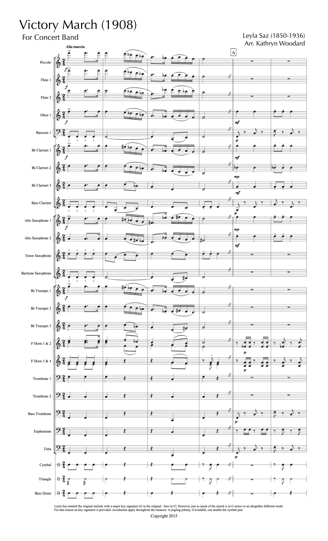 Victory March for Concert Band  - Score Only (arr. Kathryn Woodard)