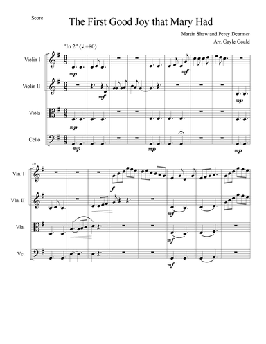 The Seven Joys of Mary - String Quartet (arr. Gayle Gould)