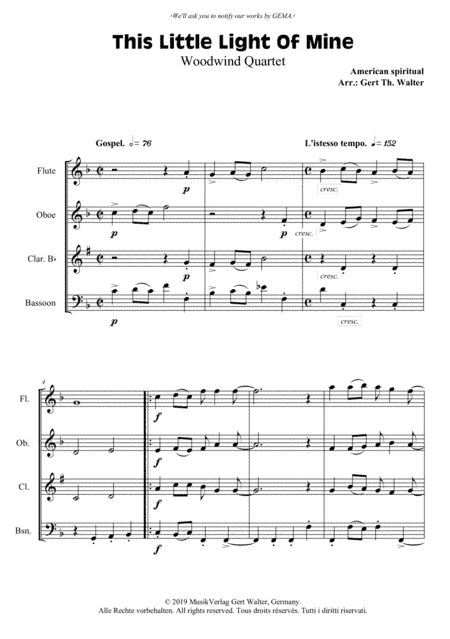 This Little Light Of Mine (arr. Gert Th. Walter)