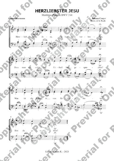 Herzliebster Jesu from St. Matthew Passion (Am) (arr. Alex E.)