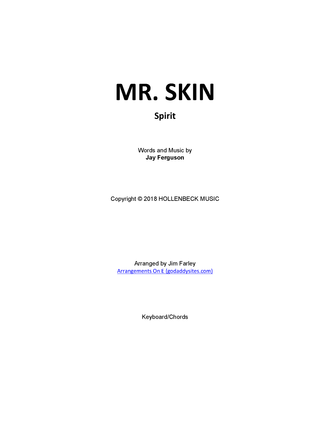 Mr. Skin (arr. Jim Farley)