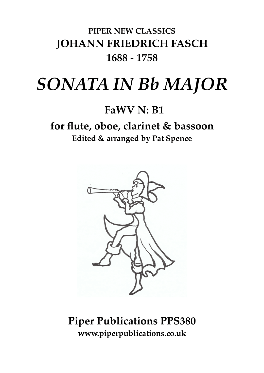 J. F. FASCH: SONATA IN Bb MAJOR FaWV N B1 for woodwind quartet (arr. Pat Spence)