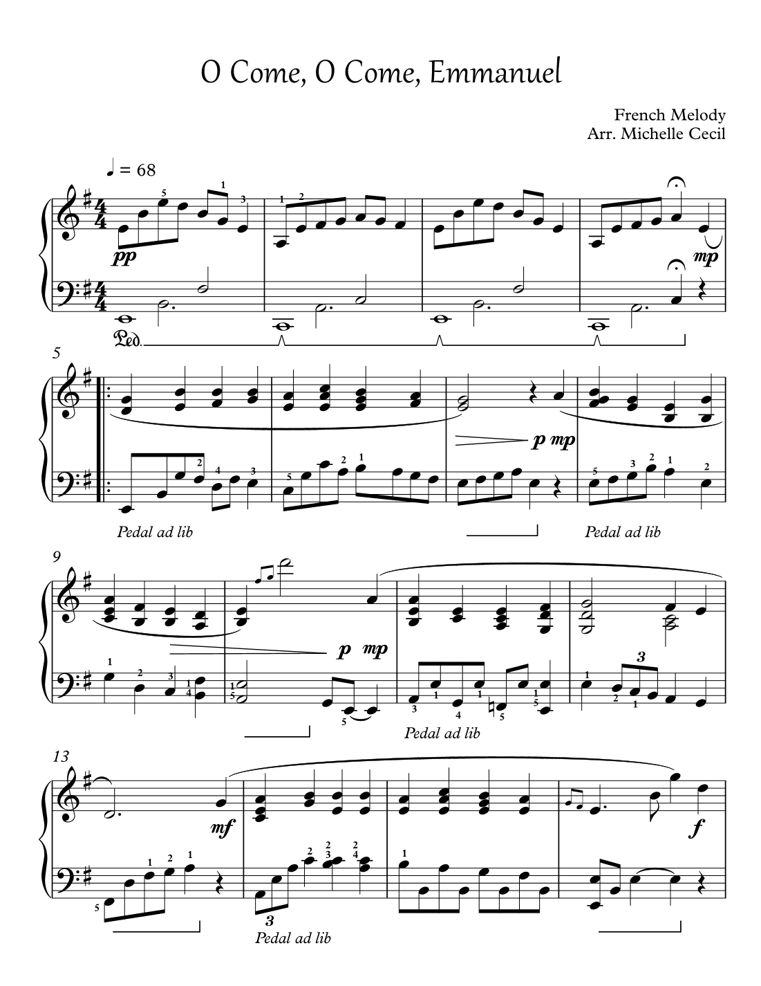 O Come, O Come Emmanuel (arr. Michelle Cecil)