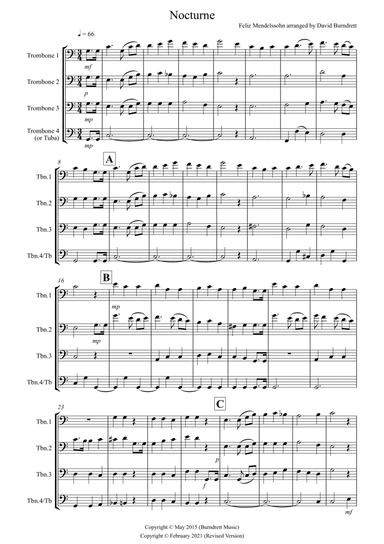 Nocturne (from A Midsummer Night's Dream for Trombone Quartet (arr. David Burndrett)