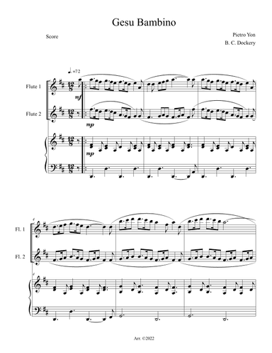Gesu Bambino (Flute Duet with Piano Accompaniment) (arr. B. C. Dockery)