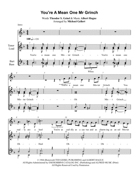 You're A Mean One, Mr. Grinch (arr. Michael Gellert)