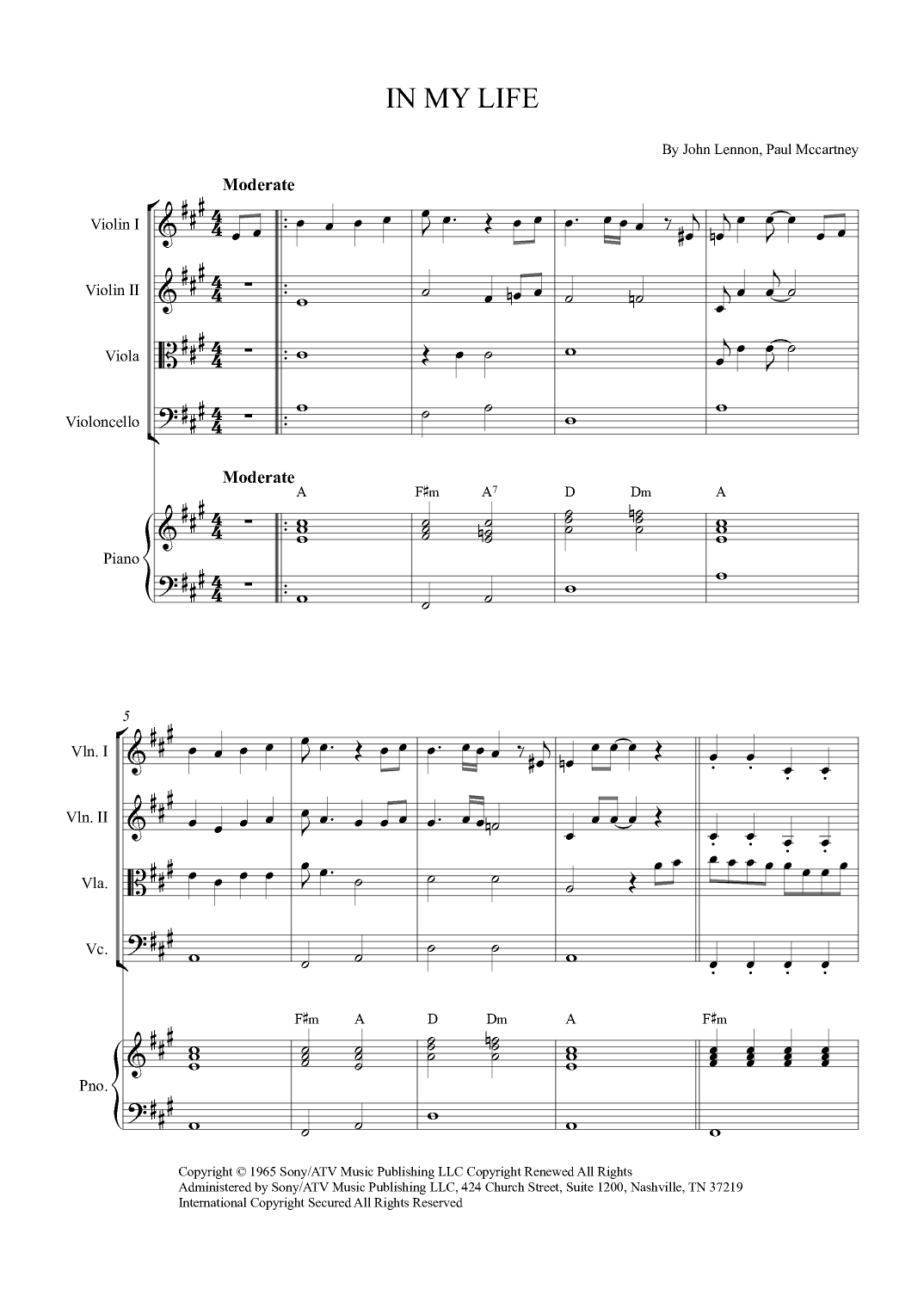 In My Life (arr. Alex Nunes Rodrigues)