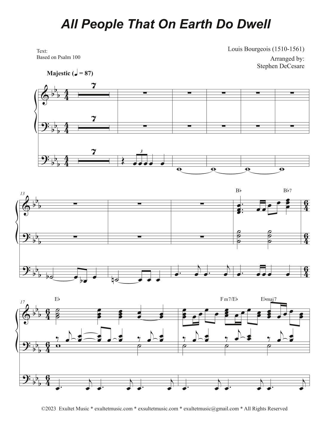 All People That On Earth Do Dwell (Accompaniment Package) (Brass Quartet - Alt.) (Key of Eb) (arr. Stephen DeCesare)