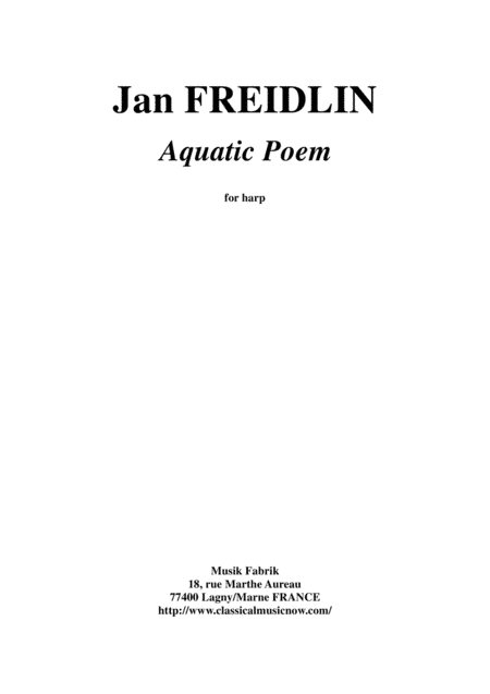 Jan Freidlin: Aquatic Poem for harp