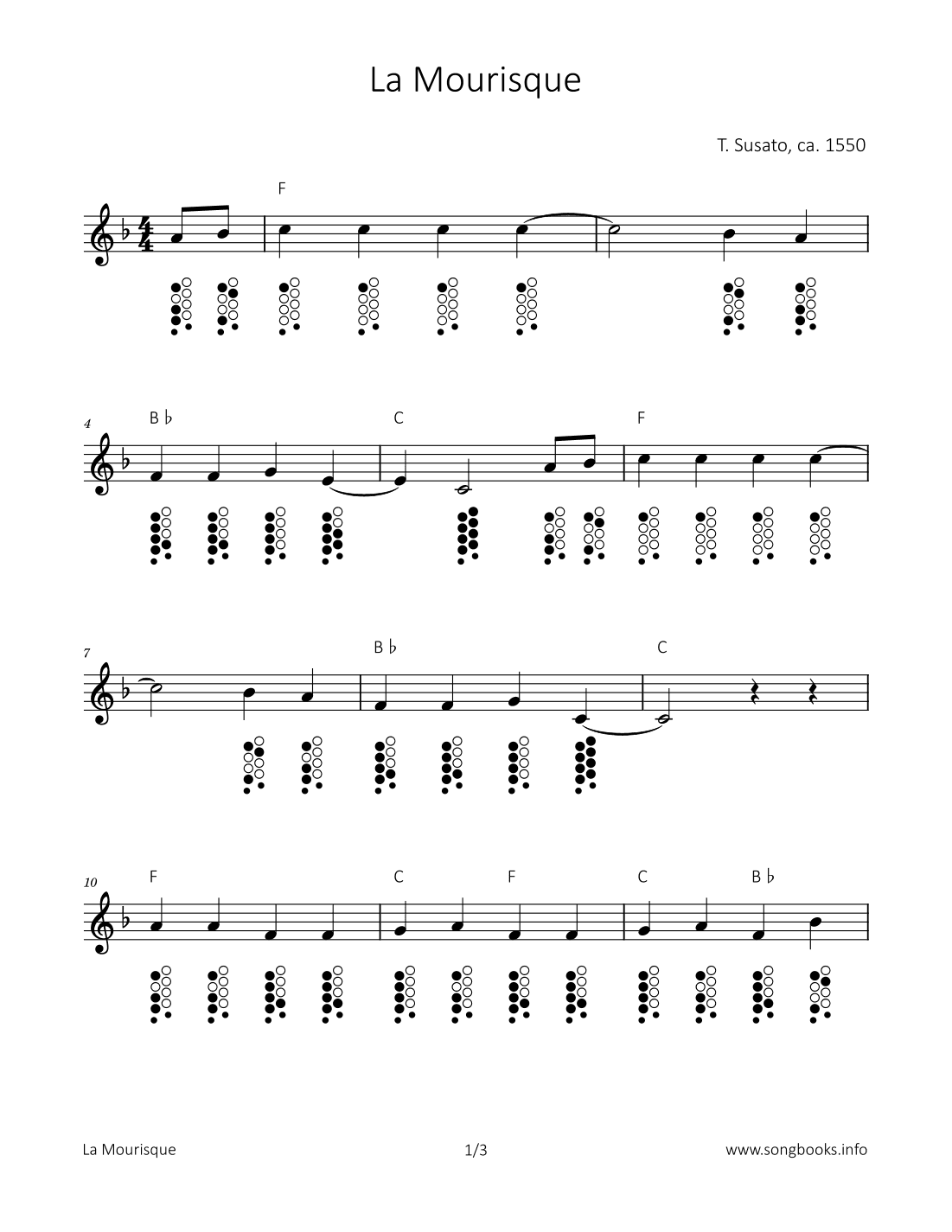 La Mourisque (arr. songbooks.info)