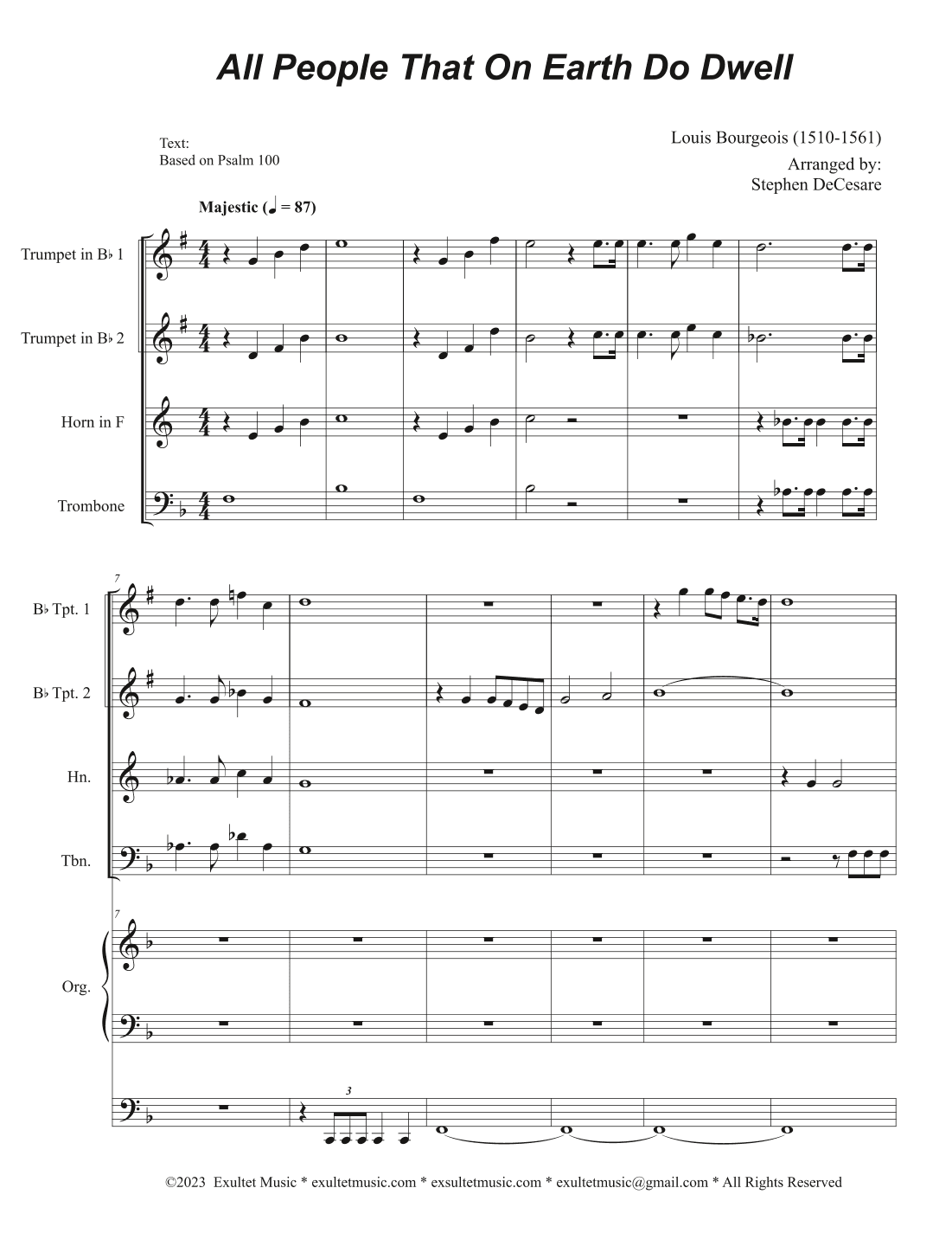 All People That On Earth Do Dwell (Duet for Soprano and Alto solo) (Full Score) - Score Only (arr. Stephen DeCesare)