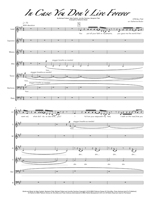 In Case You Don't Live Forever (arr. Katherine Bodor)