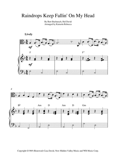 Raindrops Keep Fallin' On My Head (arr. Kaiserin Rebecca)