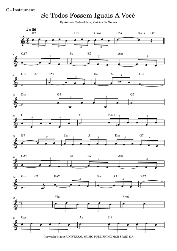 Se Todos Fossem Iguais A Voce (arr. Fabio Eduardo de Oliveira)