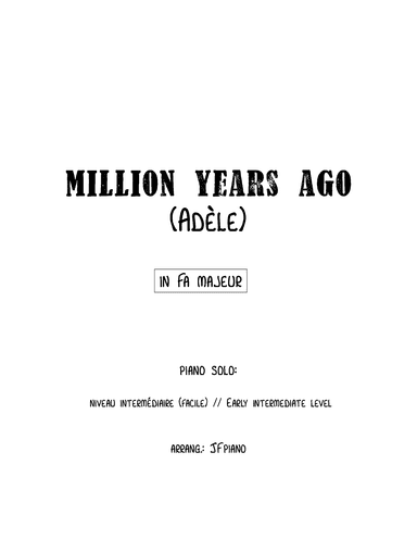 Million Years Ago (arr. Jocelyn Forget (JFpiano))