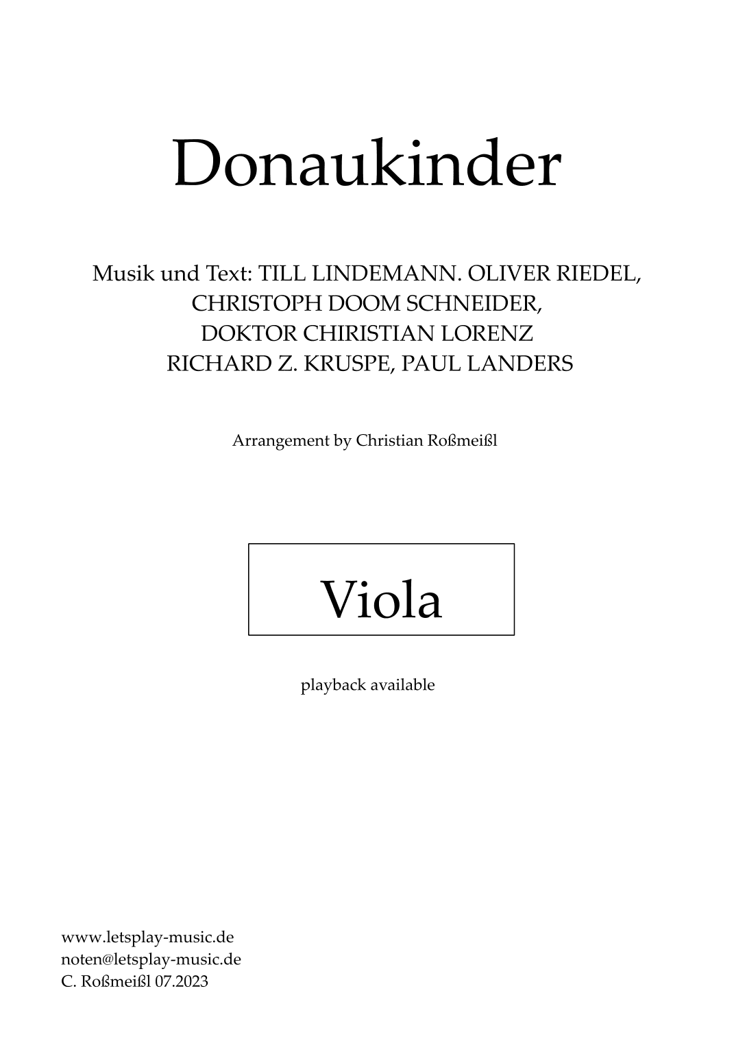 Donaukinder (arr. Christian Roßmeißl)