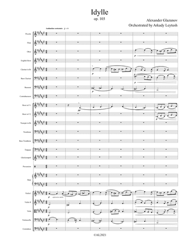 Alexander Glazunov -  Idylle, Op. 103, Op. 103, Orchestrated by  Arkady Leytush