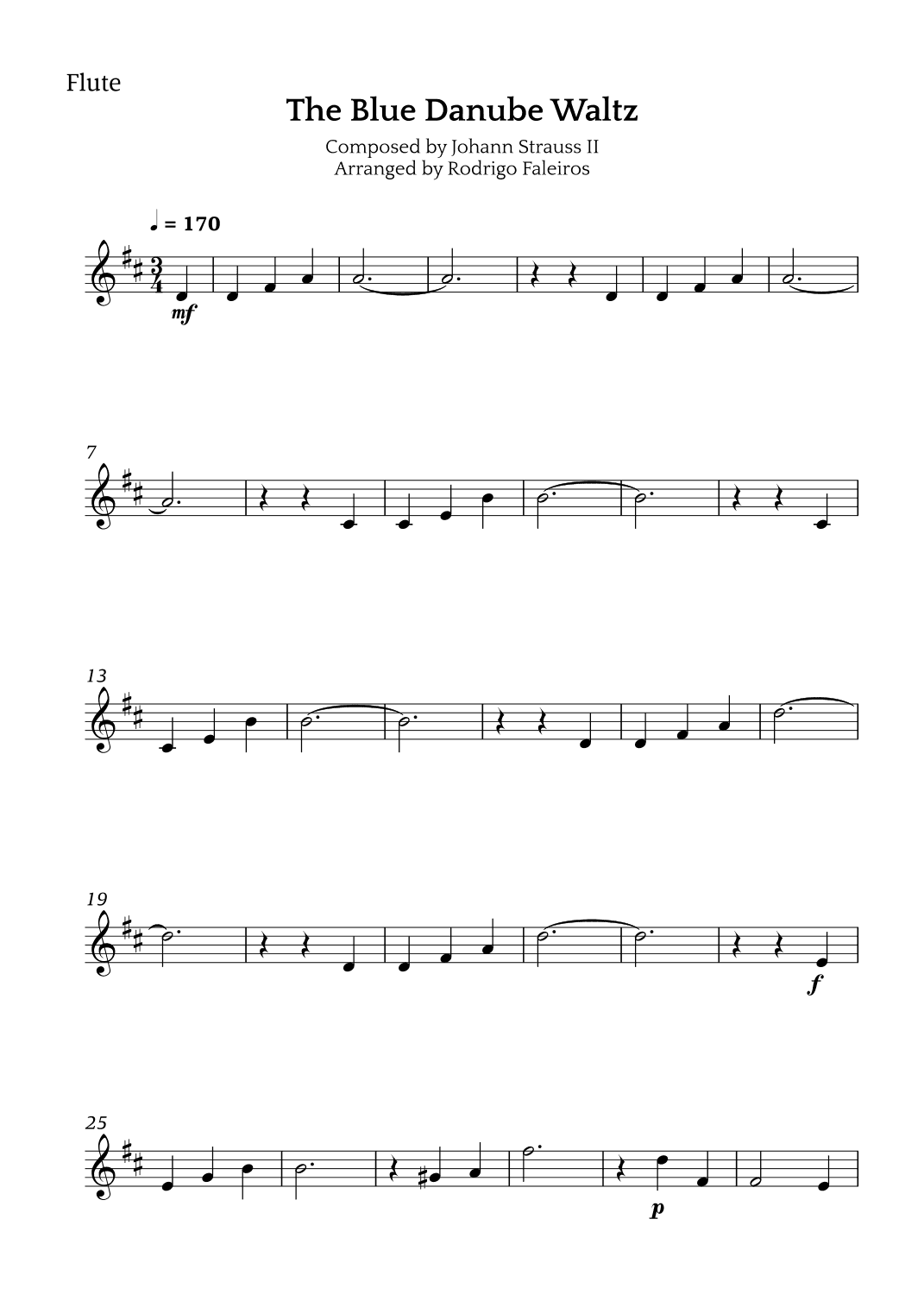 The Blue Danube Waltz (arr. Rodrigo Faleiros)