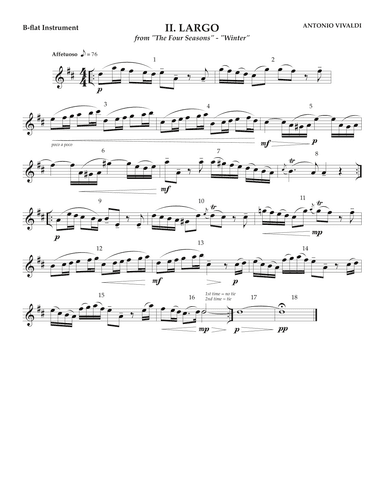 Winter from "The Four Seasons" - II. Largo (arr. Steve Reisteter)