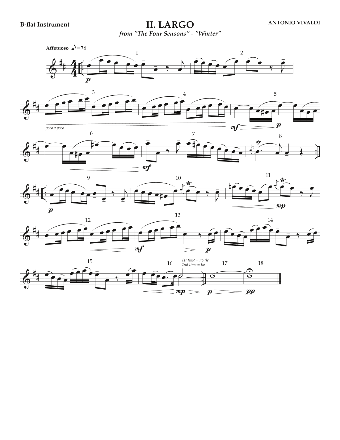 Winter from "The Four Seasons" - II. Largo (arr. Steve Reisteter)