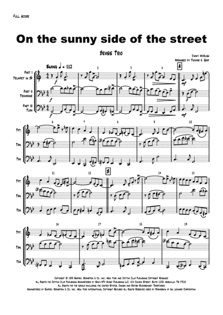 On The Sunny Side Of The Street (arr. Thomas H. Graf)