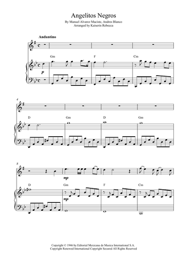 Angelitos Negros (arr. Kaiserin Rebecca)