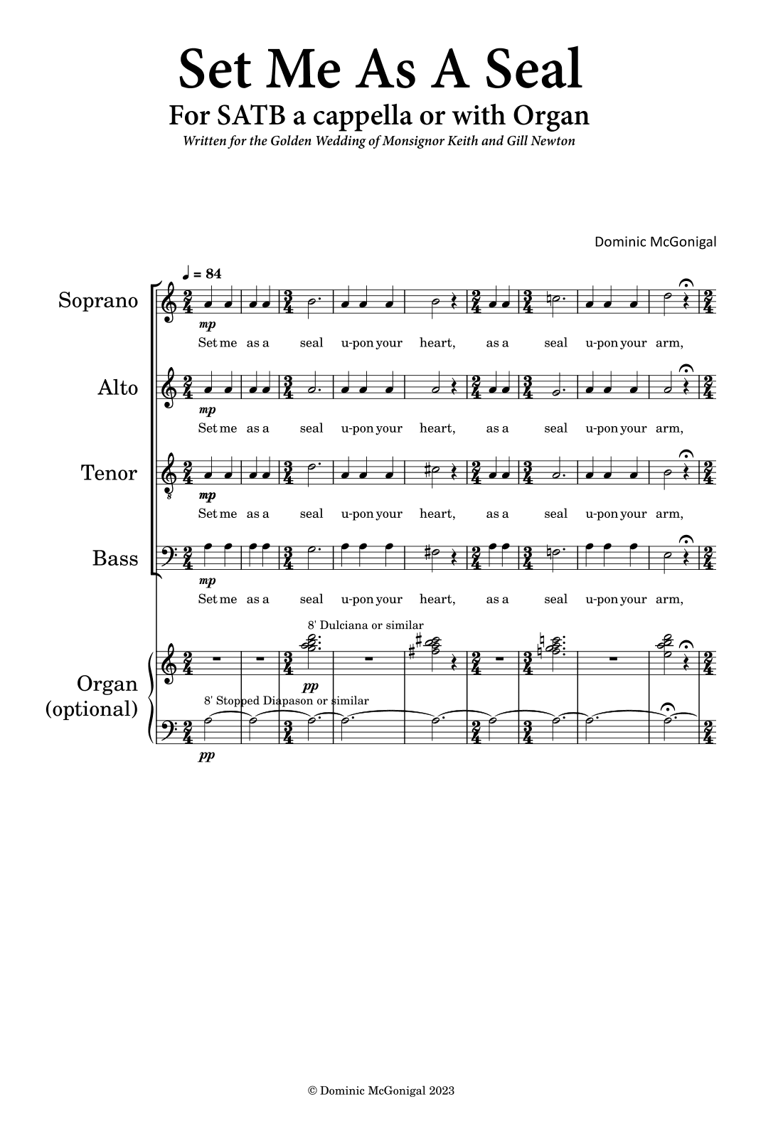 Set Me As A Seal (SATB)