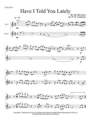 Have I Told You Lately (arr. P. R. Frederick)