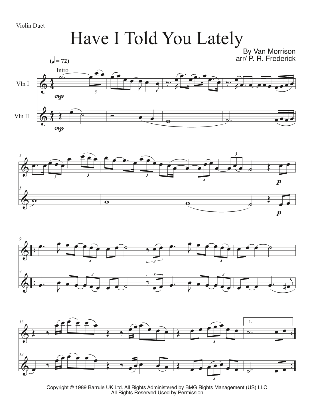Have I Told You Lately (arr. P. R. Frederick)