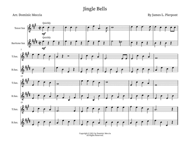 Jingle Bells- Tenor Sax and Bari Sax Duet (arr. Dominic Meccia)