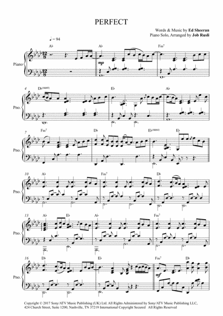 Perfect (arr. Job Rusli)