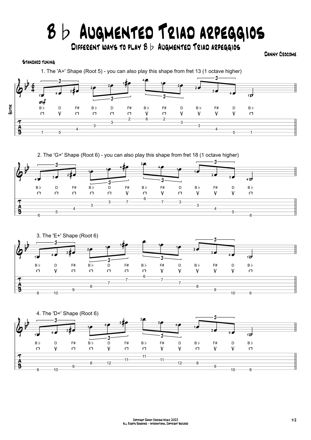 Bb Augmented Triad Arpeggios (5 Ways to Play)