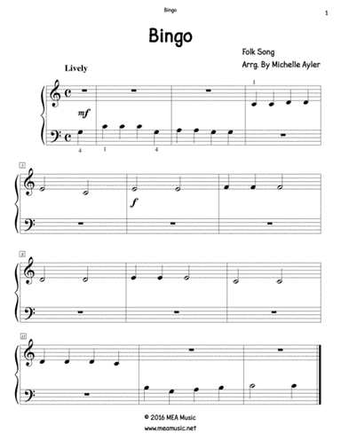 Bingo Level 1C (arr. Michelle Ayler)